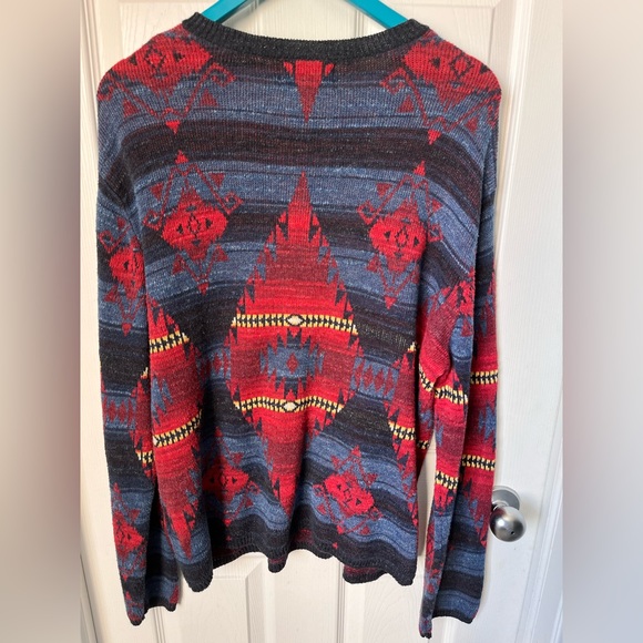 Vintage Ralph Lauren Denim & Supply Cotton Henley Sweater Aztec Southwestern - Picture 8 of 13